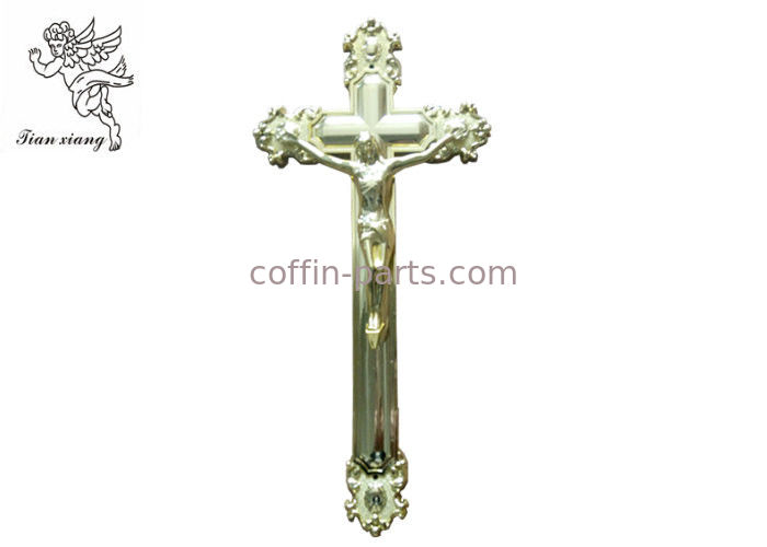 Размер 44.8×20.8км распятия орнаментального креста Иисуса похоронный, золотой пластиковый крест ларца
