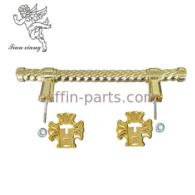Vintage Twisted Shaft Gold Plated ABS PP Casket Handle Funeral Hardware Coffin Pull Handle