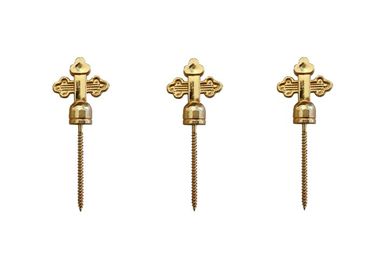 PP And Iron Funeral Coffin Screw 5# Casket Decoration Gold Cross Shaped