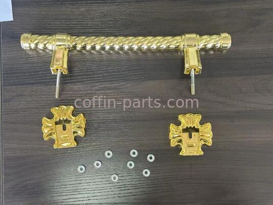 Vintage Twisted Shaft Gold Plated ABS PP Casket Handle Funeral Hardware Coffin Pull Handle