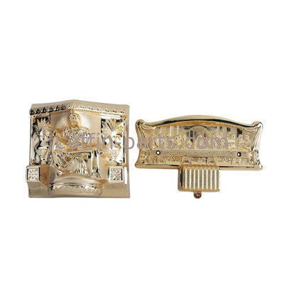 American Style Gold Plastic Casket Corners With Iron Tubes